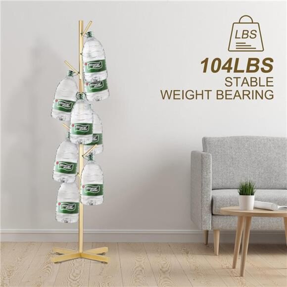 Metal Coat Rack Stand, Modern Coat Rack Freestanding with 8 Hooks, Coat - Picture 6 of 7